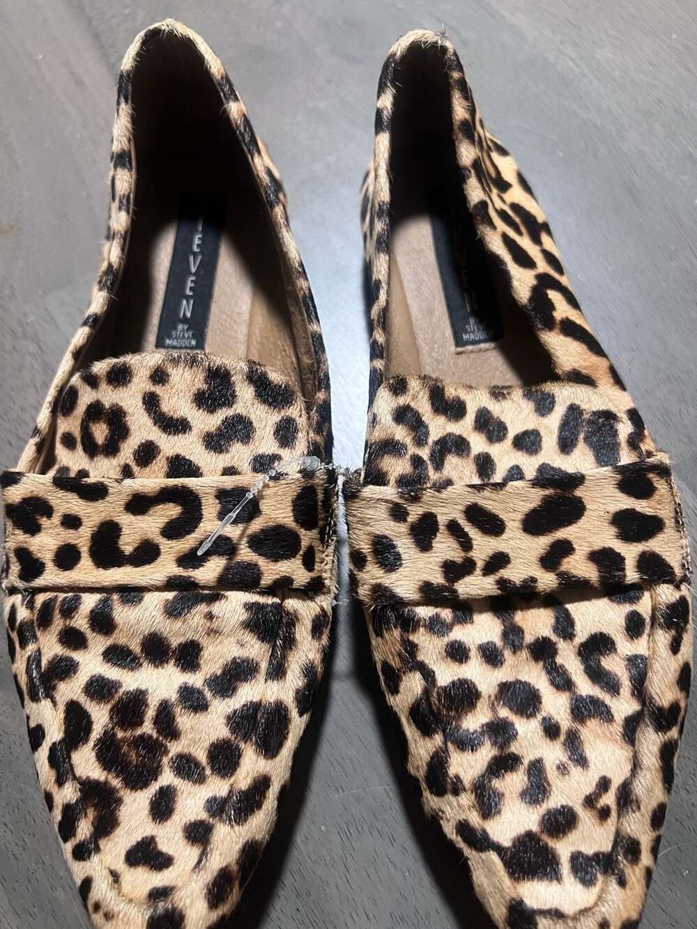 Steven By Steve Madden Loafers Size 7.0 Leopard Print Calf Hair Flats